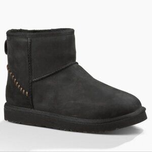 UGG Classic Mini Deco Black Suede Winter Boot